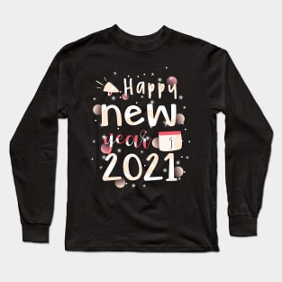 Happy new year 2021 handlettering Long Sleeve T-Shirt